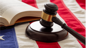 Gavel and American Flag