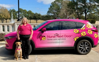 Nurse Next Door pink wrapped car.