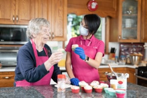 Nurse Next Door client baking. 