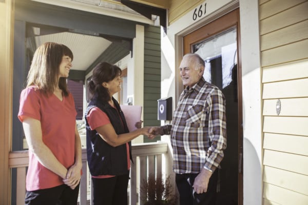 Older man meeting his Nurse Next Door Care Designer. 