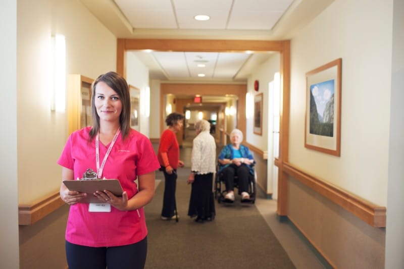 Staff at a care home