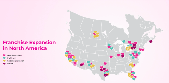 Nurse Next Door Franchise Development Map. 