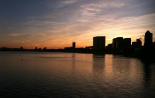 night cityline of Massachusetts